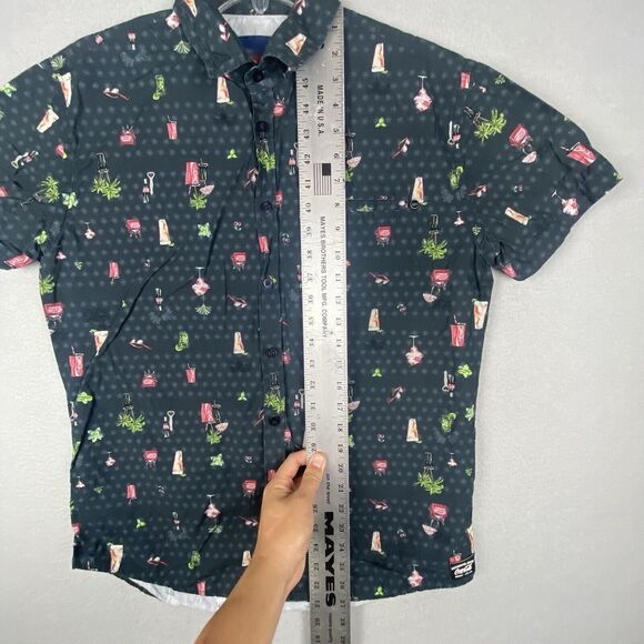 Coca Cola Shirt Mens Medium Black Green Red Hawaiian Button Up Atlanta Georgia - Picture 3 of 7